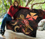 Wallis And Futuna Polynesian Premium Quilt - Turtle With Blooming Hibiscus Gold 8