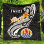Tahiti Premium Quilt - Tahiti Seal Polynesian Patterns Plumeria (Black) 1