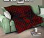 New Caledonia Premium Quilt - New Caledonia Coat Of Arms Polynesian Chief Dark Red Version 10