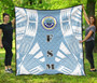 Federated States Of Micronesia Premium Quilt - Federated States Of Micronesia Seal Polynesian White Tattoo (Blue) 1