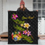 Tonga Polynesian Custom Personalised Quilt - Plumeria Tribal 3