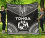 Tonga Premium Quilt - Tonga Coat Of Arms Polynesian Chief Black Version 1