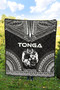 Tonga Premium Quilt - Tonga Coat Of Arms Polynesian Chief Black Version 2