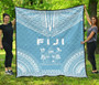 Fiji Premium Quilt - Fiji Coat Of Arms Polynesian Chief Light Blue Version 1