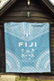 Fiji Premium Quilt - Fiji Coat Of Arms Polynesian Chief Light Blue Version 3