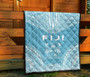 Fiji Premium Quilt - Fiji Coat Of Arms Polynesian Chief Light Blue Version 7