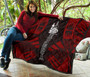 New Caledonia Premium Quilt - New Caledonia Coat Of Arms Polynesian Red Tattoo 7