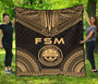 Federated States Of Micronesia Premium Quilt - FSM Seal Polynesian Chief Gold Version 1