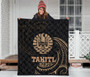 Tahiti Polynesian Premium Quilt - Gold Tribal Wave 4