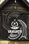 Vanuatu Polynesian Premium Quilt - White Tribal Wave 6