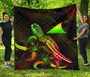 Tokelau Polynesian Premium Quilt - Turtle With Blooming Hibiscus Reggae 2