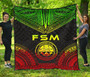 Federated States Of Micronesia Premium Quilt - FSM Seal Polynesian Chief Reggae Version 1