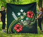 Kosrae Polynesian Premium Quilt - Green Turtle Hibiscus 1