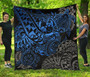 Tonga Polynesian Premium Quilt - Blue Turtle Flowing 2