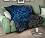 Tonga Polynesian Premium Quilt - Blue Turtle Flowing 10