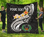 Pohnpei Custom Personalised Premium Quilt - Pohnpei Seal Polynesian Patterns Plumeria (Black) 2