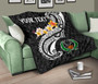 Pohnpei Custom Personalised Premium Quilt - Pohnpei Seal Polynesian Patterns Plumeria (Black) 10