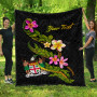 Fiji Polynesian Custom Personalised Quilt - Plumeria Tribal 1