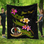 Vanuatu Polynesian Custom Personalised Quilt - Plumeria Tribal 1