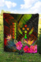 Kosrae Polynesian Premium Quilt -  Hibiscus and Banana Leaves 5