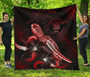 Niue Polynesian Premium Quilt - Turtle With Blooming Hibiscus Red 2