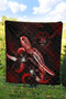 Niue Polynesian Premium Quilt - Turtle With Blooming Hibiscus Red 5