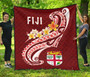 Fiji Premium Quilt - Fiji Seal  Polynesian Patterns Plumeria  (Red) 2