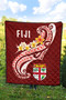 Fiji Premium Quilt - Fiji Seal  Polynesian Patterns Plumeria  (Red) 5