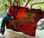 Polynesian Wallis and Futuna  Premium Quilt - Red Shark Polynesian Tattoo 7