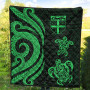 Fiji Polynesian Premium Quilt - Green Tentacle Turtle 3