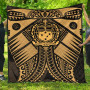 Samoa Polynesian Premium Quilt - Samoa Gold Seal with Polynesian Tattoo 1