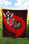 Kosrae Premium Quilt - Polynesian Hook And Hibiscus (Red) 4