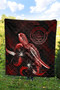 Palau Polynesian Premium Quilt - Turtle With Blooming Hibiscus Red 5
