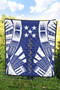 Gambier Islands Premium Quilt - Gambier Islands Flag Polynesian White Tattoo (Blue) 4