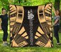 New Caledonia Premium Quilt - New Caledonia Coat Of Arms Polynesian Gold Tattoo 1