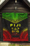 Fiji Premium Quilt - Fiji Coat Of Arms Polynesian Chief Reggae Version 3