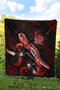 New Caledonia Polynesian Premium Quilt - Turtle With Blooming Hibiscus Red 5