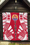 Tahiti Premium Quilt - Tahiti Flag Polynesian White Tattoo (Red) 5