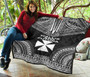 Wallis And Futuna Premium Quilt - Wallis And Futuna Coat Of Arms Polynesian Chief Black Version 5