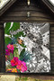 Kosrae Premium Quilt White - Turtle Plumeria Banana Leaf 5