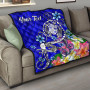 Fiji Custom Personalised Premium Quilt - Turtle Plumeria (Blue) 10