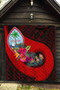 Guam Premium Quilt - Polynesian Hook And Hibiscus (Red) 6