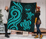 Marshall Islands Premium Quilt - Turquoise Tentacle Turtle Crest 2