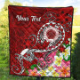 CNMI Custom Personalised Premium Quilt - Turtle Plumeria (Red) 7