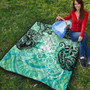 New Caledonia Polynesian Premium Quilt - Vintage Floral Pattern Green Color 6