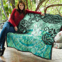 New Caledonia Polynesian Premium Quilt - Vintage Floral Pattern Green Color 7