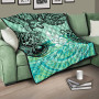 New Caledonia Polynesian Premium Quilt - Vintage Floral Pattern Green Color 10