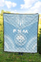 Federated States Of Micronesia Premium Quilt - FSM Seal Polynesian Chief Light Blue Version 2