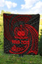 Samoa Polynesian Custom Personalised Premium Quilt - Red Tribal Wave 6