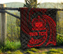 Samoa Polynesian Custom Personalised Premium Quilt - Red Tribal Wave 10